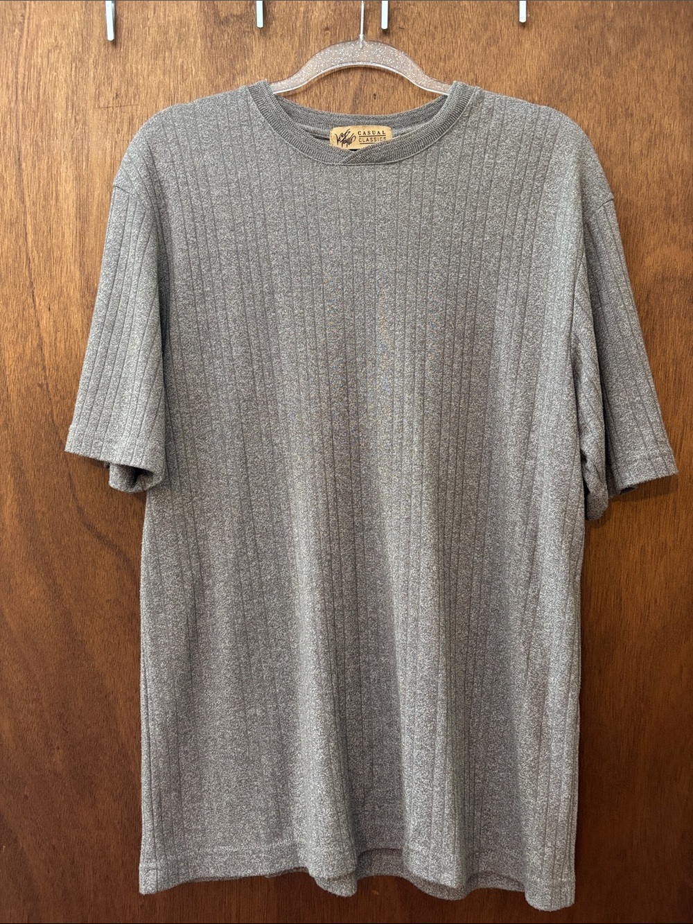 Lord & Taylor Men's Gray Ribbed Short-Sleeve Tee